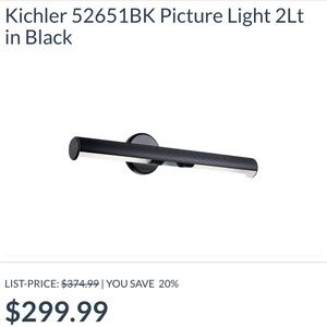 Kichler 52651BK Picture Light 2Lt in Black